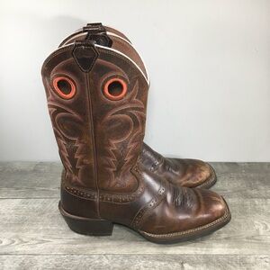 Justin SV2534 Sagen Silver Saddle Buckaroo Cowboy Western Leather Men’s Boots 9